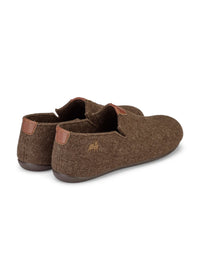 Wool slippers - brown wool felt, Elma-Ernst