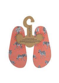 Children's slippers - Grevy, zebras on an orange background