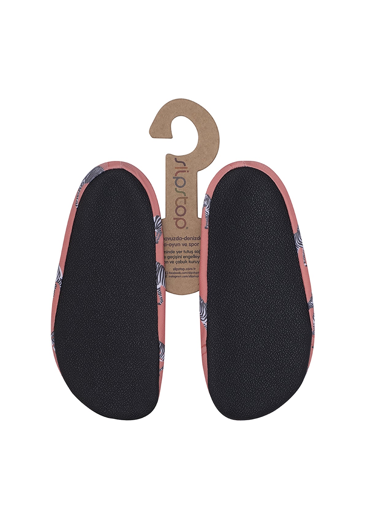 Children's slippers - Grevy, zebras on an orange background