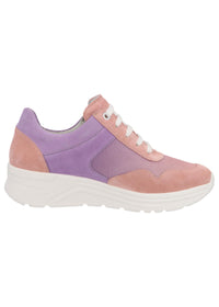 Sneakers with wedge sole - Karma, light pink and purple, wide fit