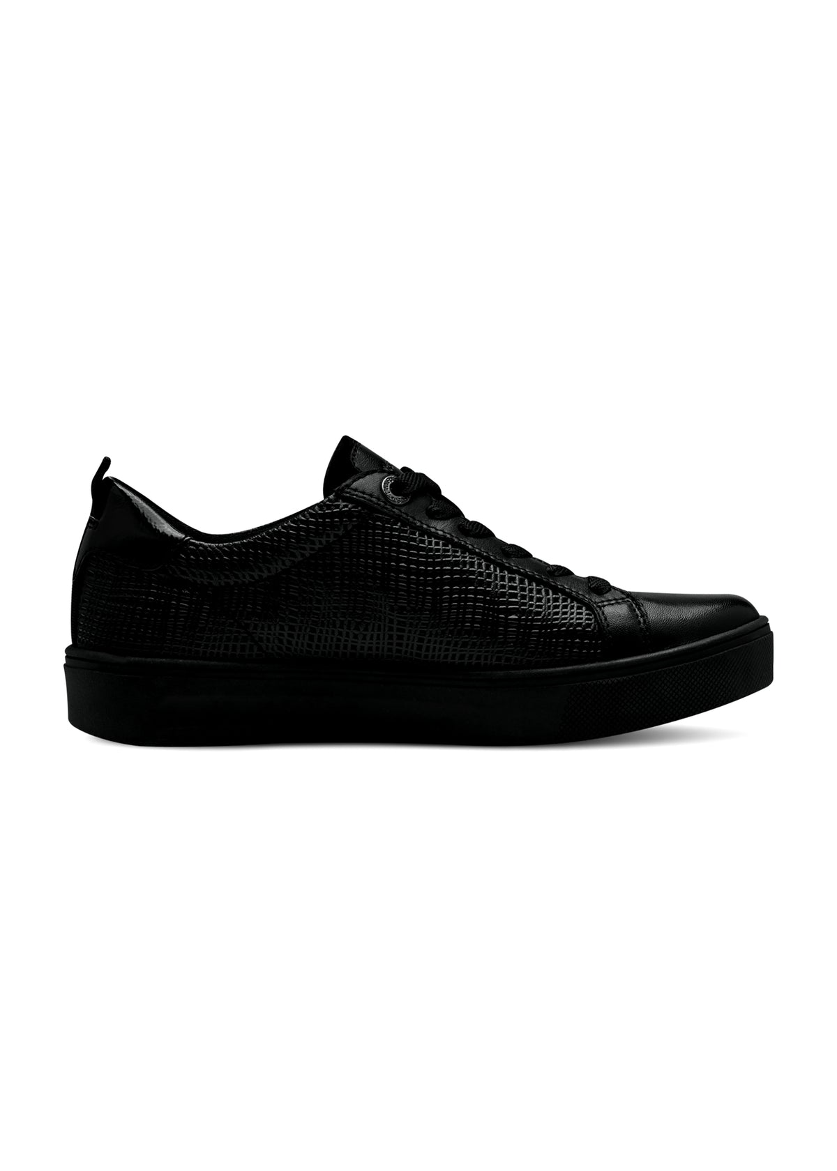 Sneakers - svart mönstrat läder