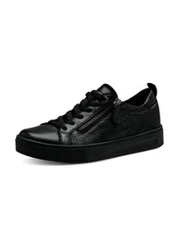 Sneakers - svart mönstrat läder