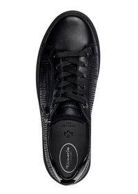 Sneakers - svart mönstrat läder