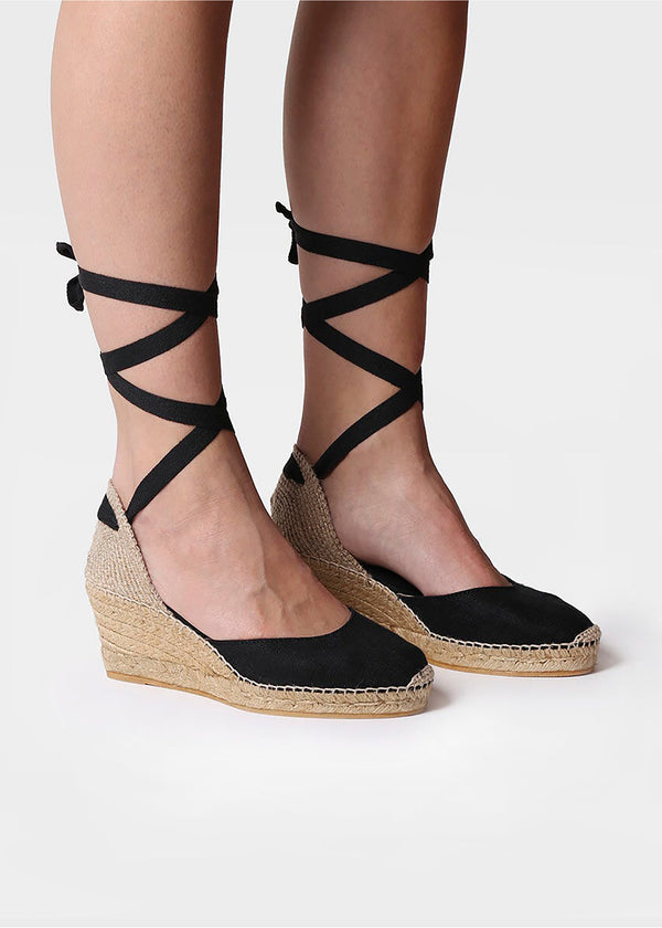 Espadrillot - Calonge, musta kangas, vegaaninen