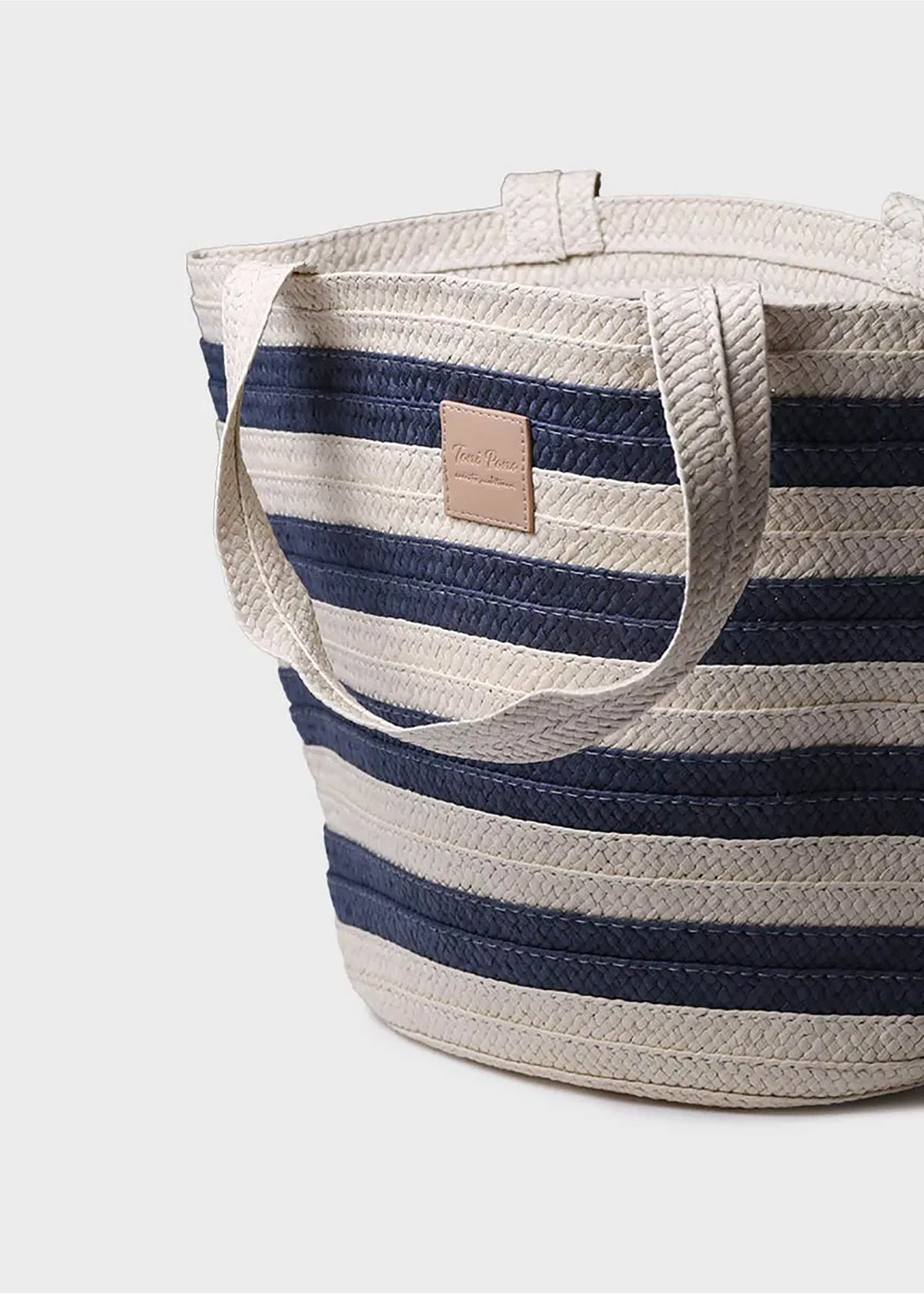 Women's shoulder bag - Desi, white and blue stripes