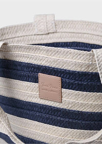 Women's shoulder bag - Desi, white and blue stripes