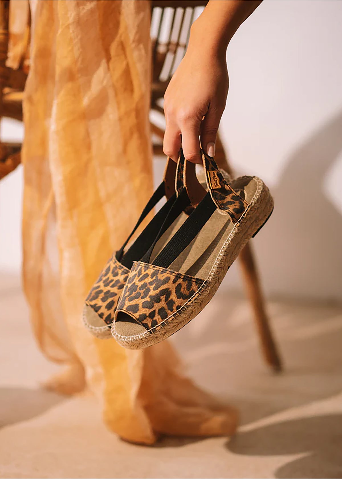 Espadriller - Elmina, leopardmönstrat läder