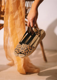 Espadriller - Elmina, leopardmönstrat läder