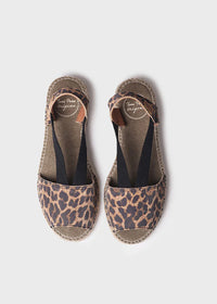 Espadriller - Elmina, leopardmönstrat läder