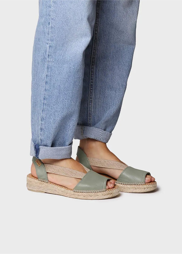 Espadrillot - Etna, mintunvihreä nahka