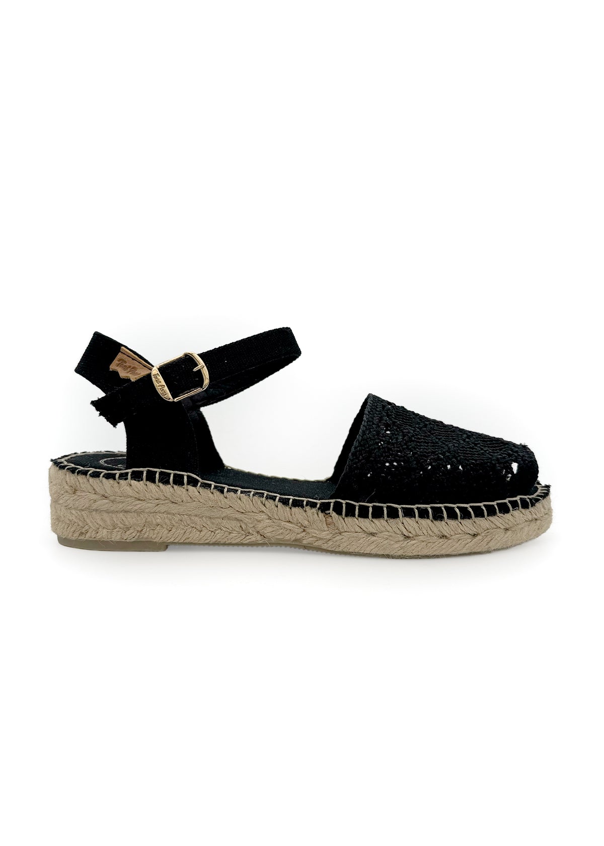 Espadrillot - Eulalia, musta pitsikangas, vegaaninen