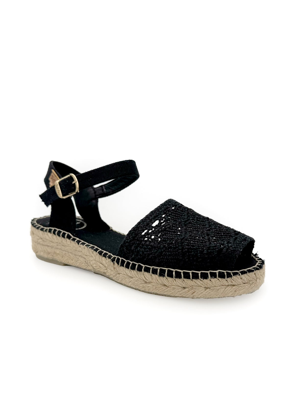 Espadrillot - Eulalia, musta pitsikangas, vegaaninen