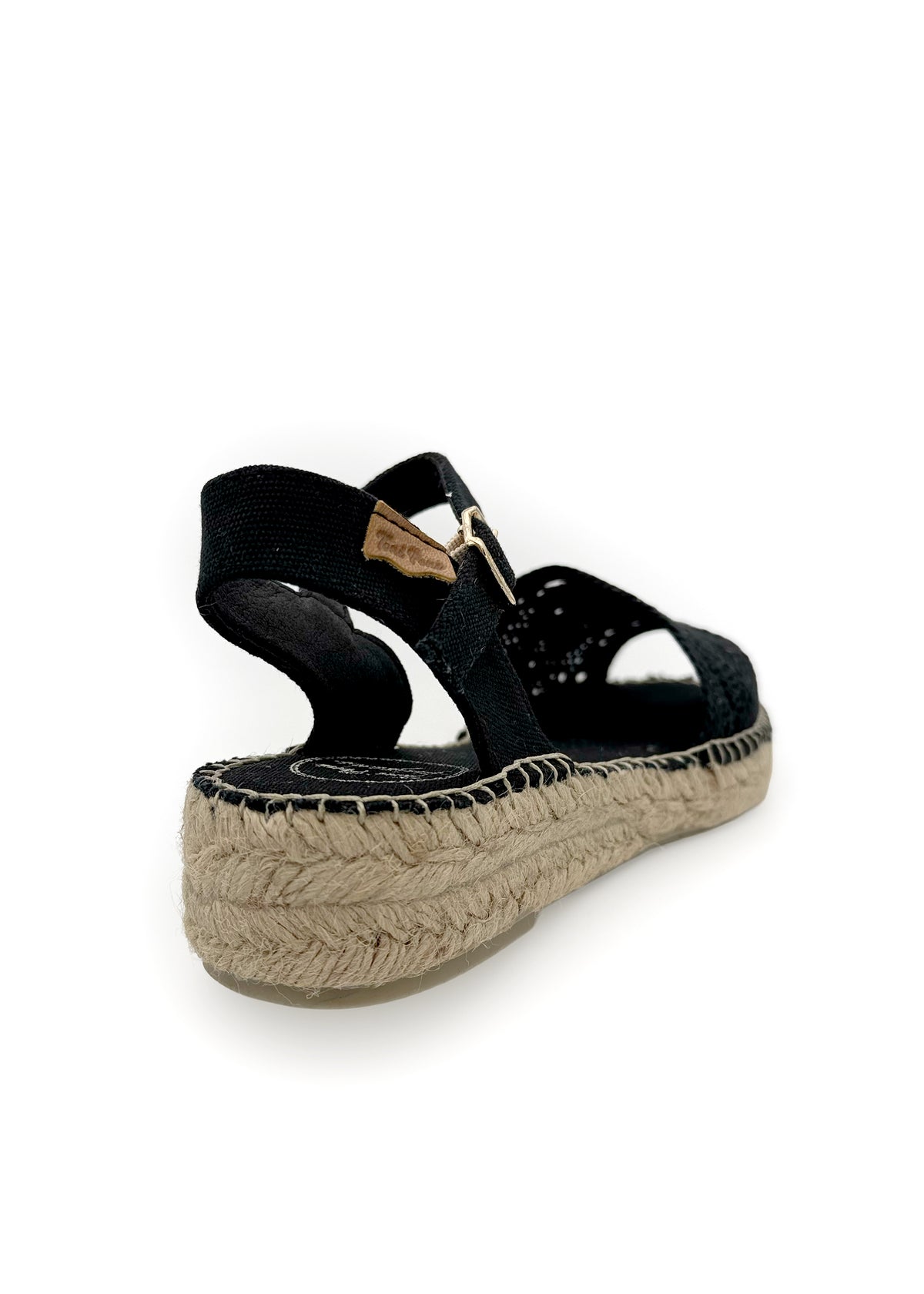 Espadrillot - Eulalia, musta pitsikangas, vegaaninen