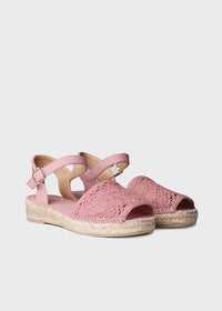 Espadrillot - Eulalia, roosa pitsikangas, vegaaninen
