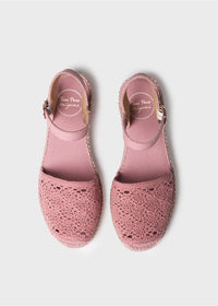 Espadrillot - Eulalia, roosa pitsikangas, vegaaninen