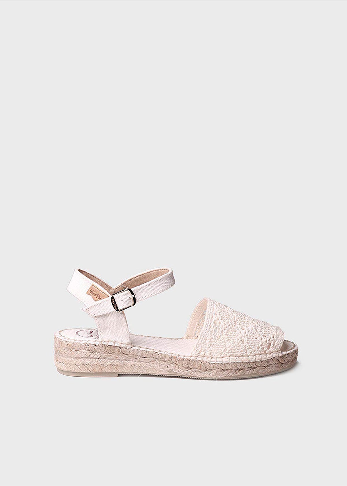 Espadrillot - Eulalia, kermanvaalea pitsikangas, vegaaninen