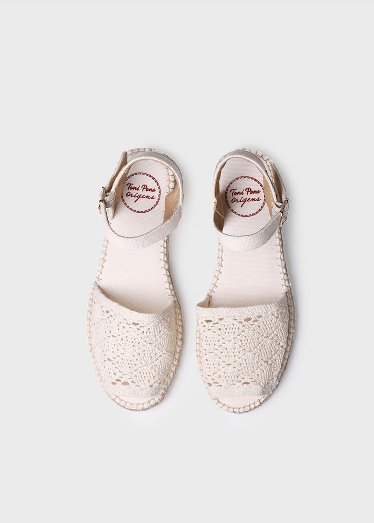 Espadrillot - Eulalia, kermanvaalea pitsikangas, vegaaninen