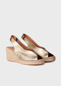 Espadrillot - Laila-P, platinanvärinen nahka