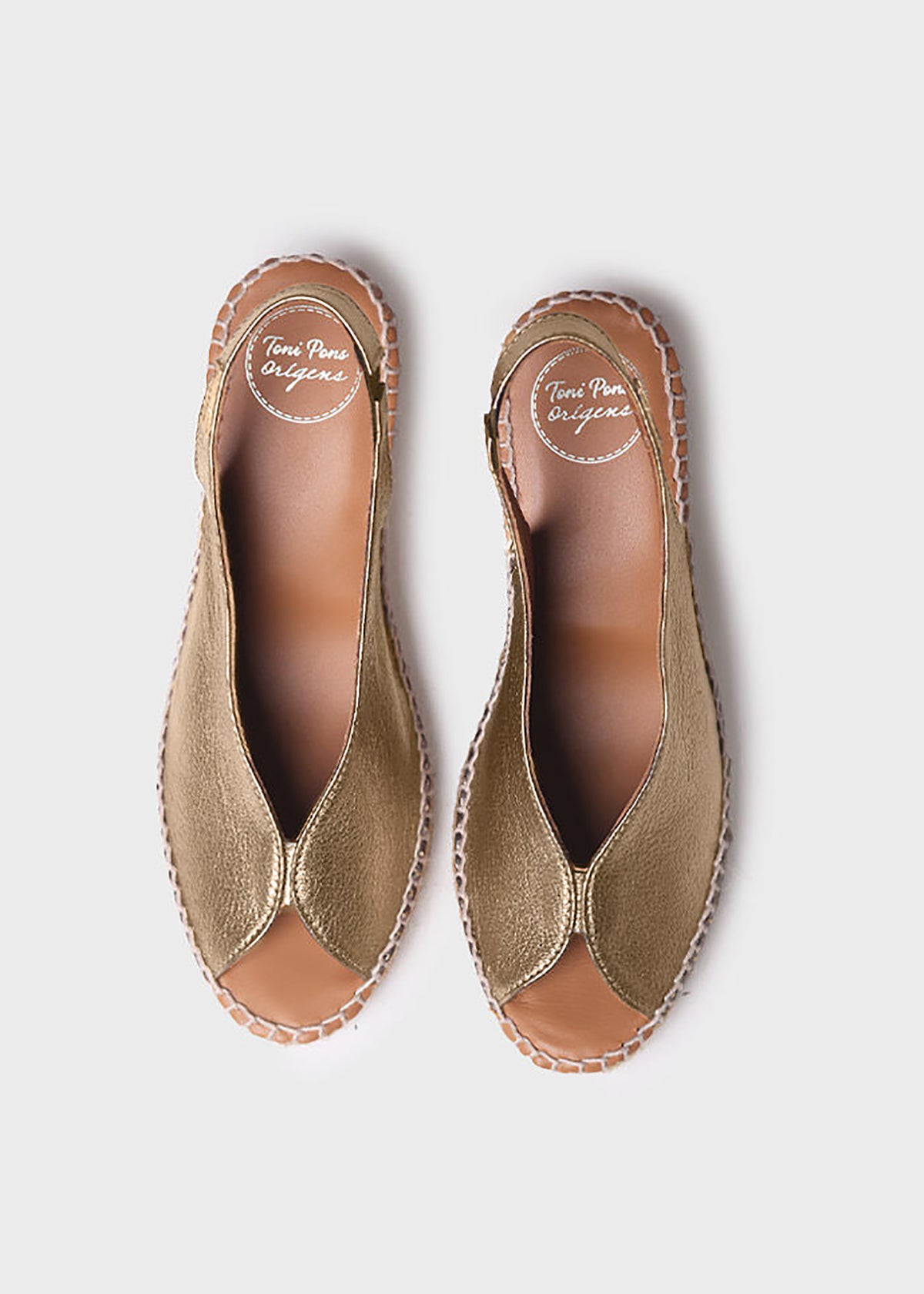 Espadrillot - Laila-P, platinanvärinen nahka