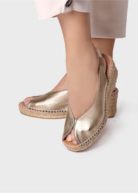 Espadrillot - Laila-P, platinanvärinen nahka