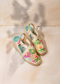Espadrilles - Montjoi, light patterned fabric, vegan