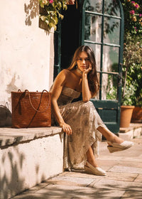 Women's handbag - Simona, cognac brown leather