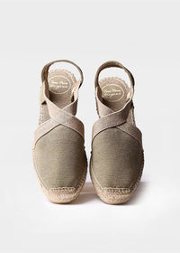 Espadrillot - Verdi-V, khakinvihreä kangas, vegaaninen