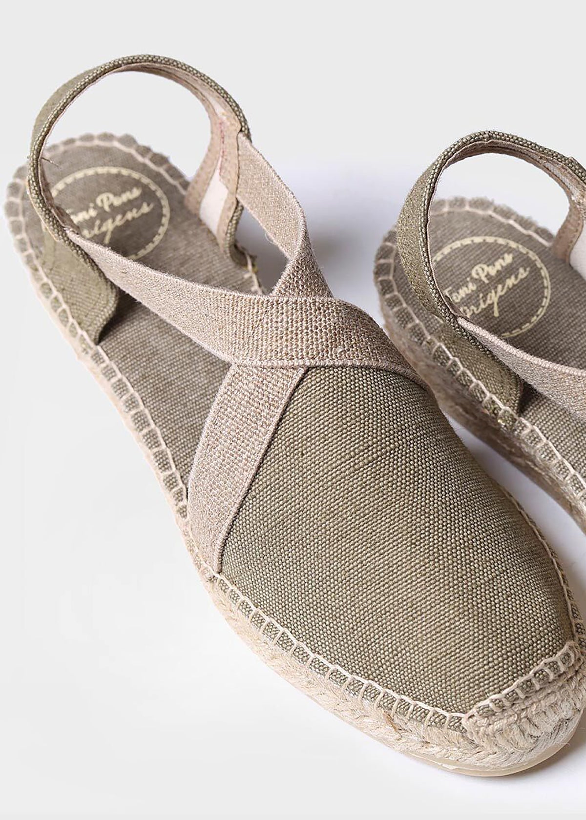 Espadrillot - Verdi-V, khakinvihreä kangas, vegaaninen