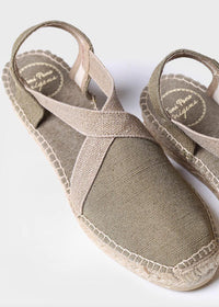 Espadrillot - Verdi-V, khakinvihreä kangas, vegaaninen