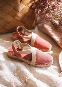 Espadrilles - Verdi-V, pink fabric, vegan