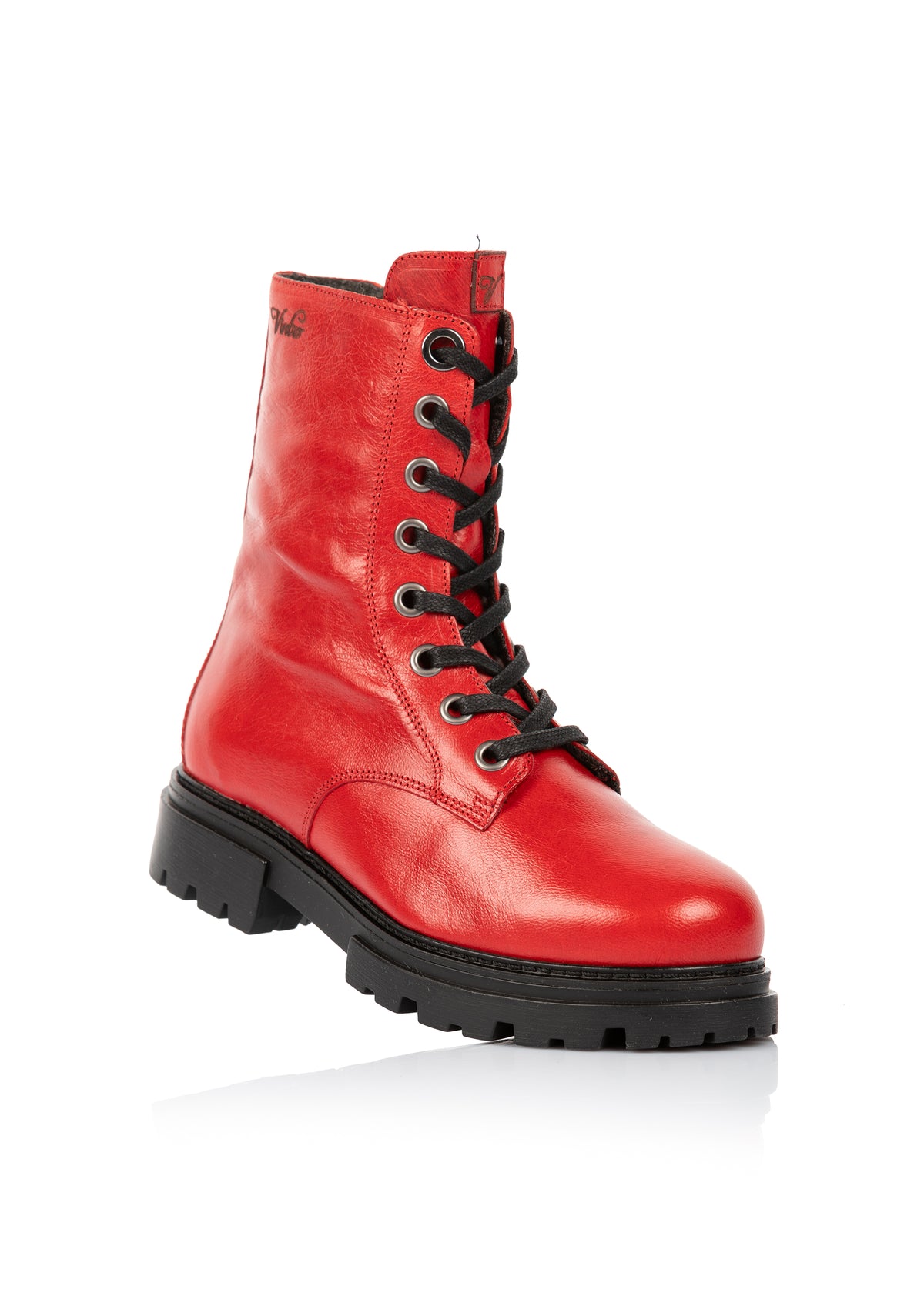 Ankle boots - Sanni, red leather, wide fit