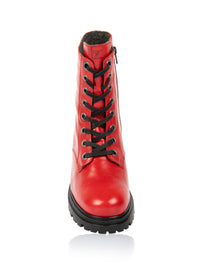 Ankle boots - Sanni, red leather, wide fit