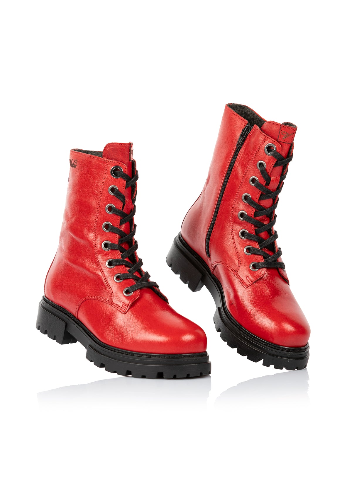 Ankle boots - Sanni, red leather, wide fit