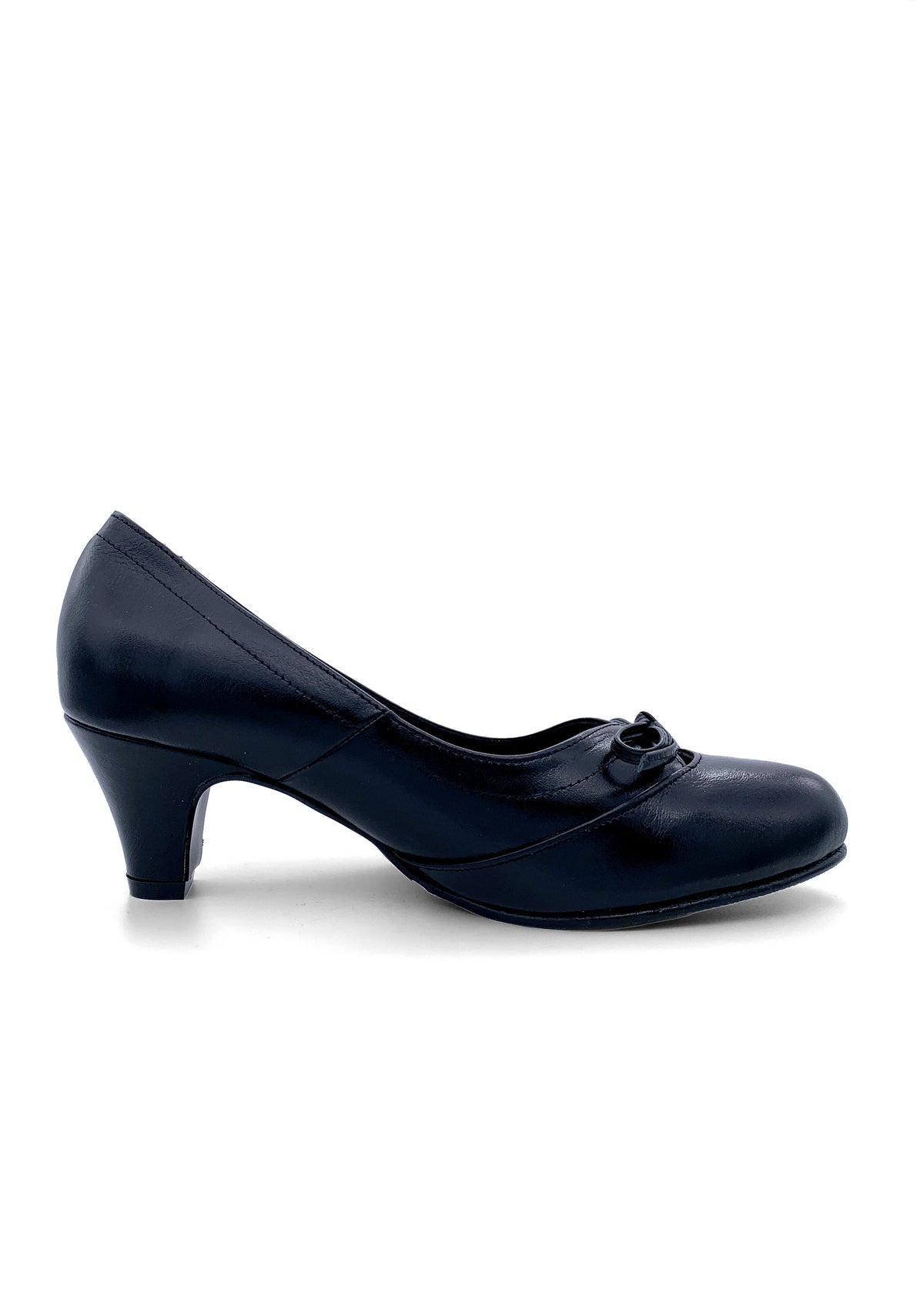 Pumps med rosett - svart