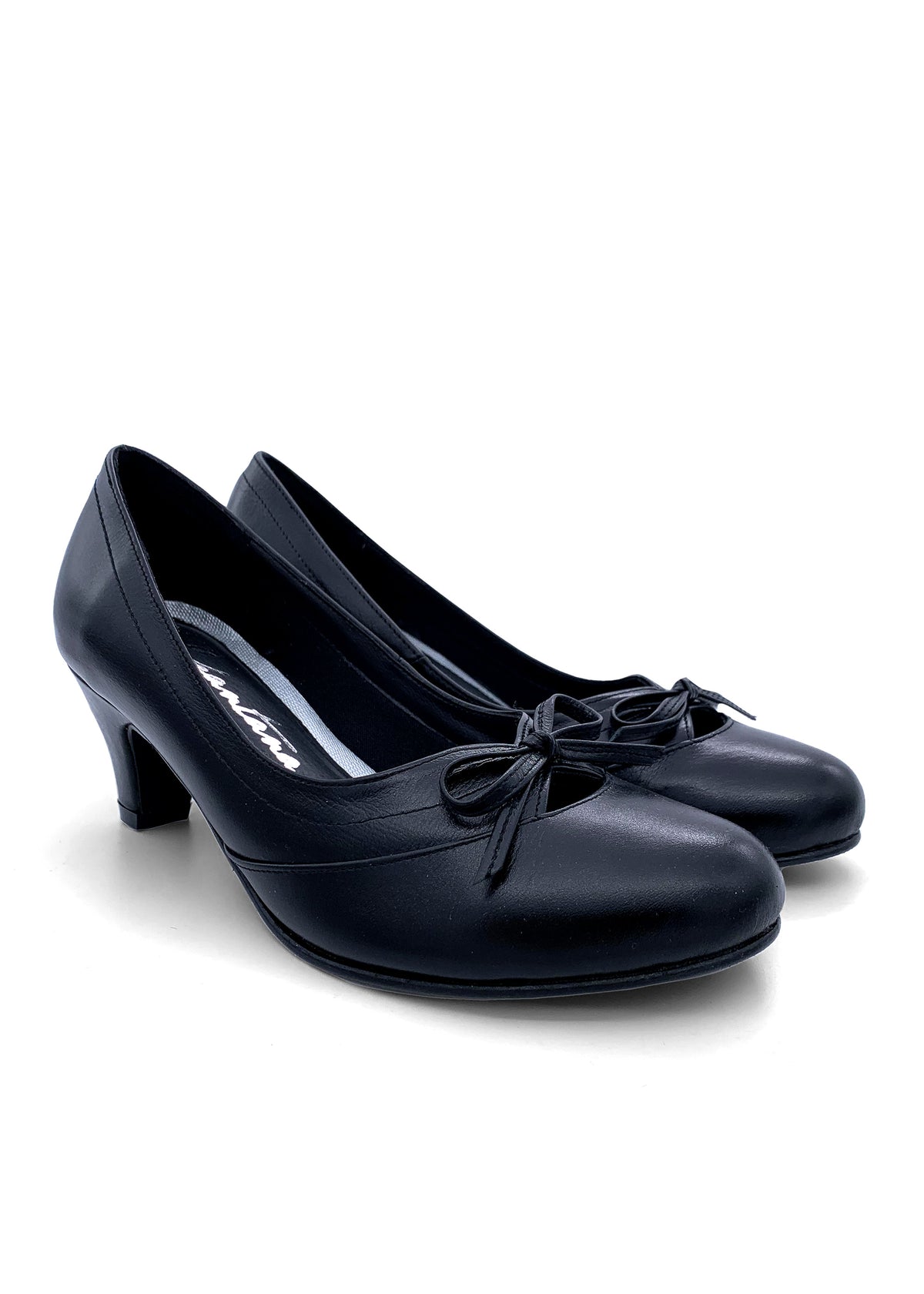 Pumps med rosett - svart